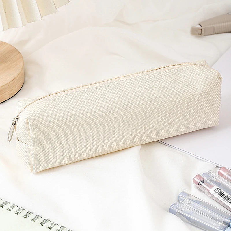 Simple Solid Color Pencil Case – School Supplies Pencil Pouch