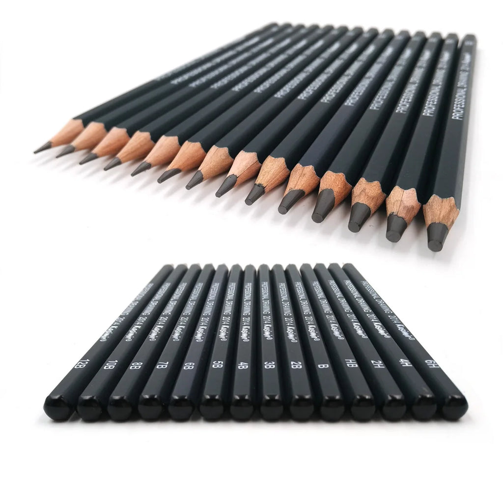 14Pcs/Set Drawing Sketch Pencils Set Wooden Professional Art Supplies HB 2B 6H 4H 2H 3B 4B 5B 6B 10B 12B 1B Painting Stationery