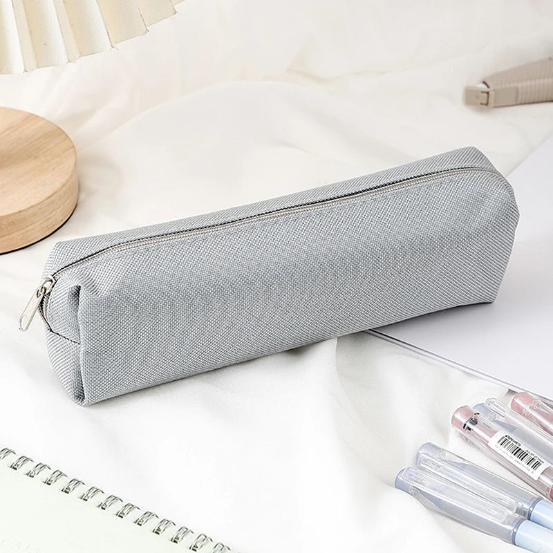 Simple Solid Color Pencil Case – School Supplies Pencil Pouch