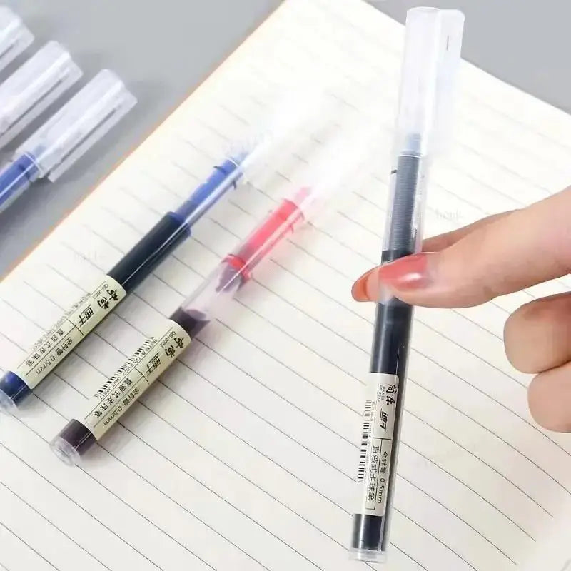 10pcs High Quality 0.5mm Needle Type Gel Ink Pens Straight Liquid Ballpoint Pen Color Stationery School Office Writing Supplies