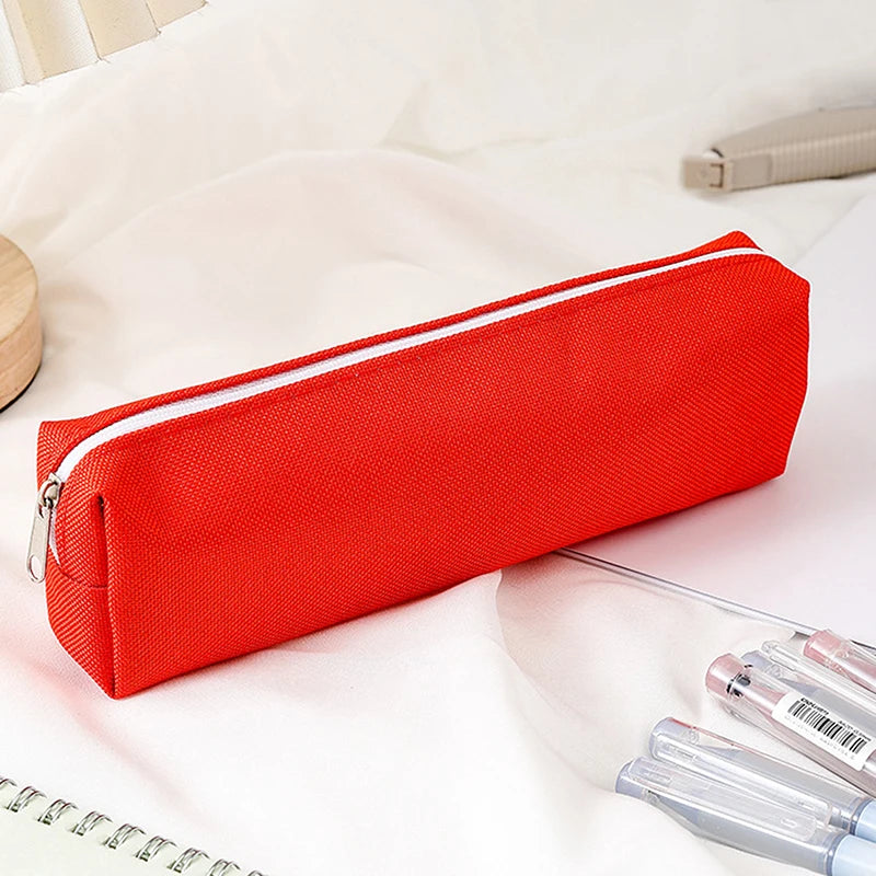 Simple Solid Color Pencil Case – School Supplies Pencil Pouch