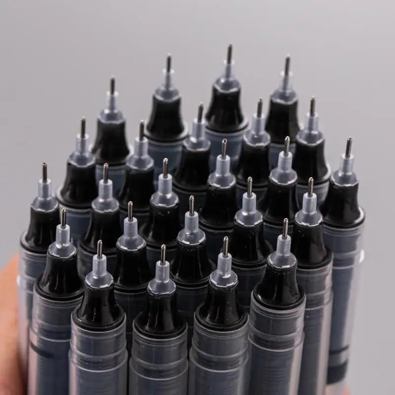 10pcs High Quality 0.5mm Needle Type Gel Ink Pens Straight Liquid Ballpoint Pen Color Stationery School Office Writing Supplies