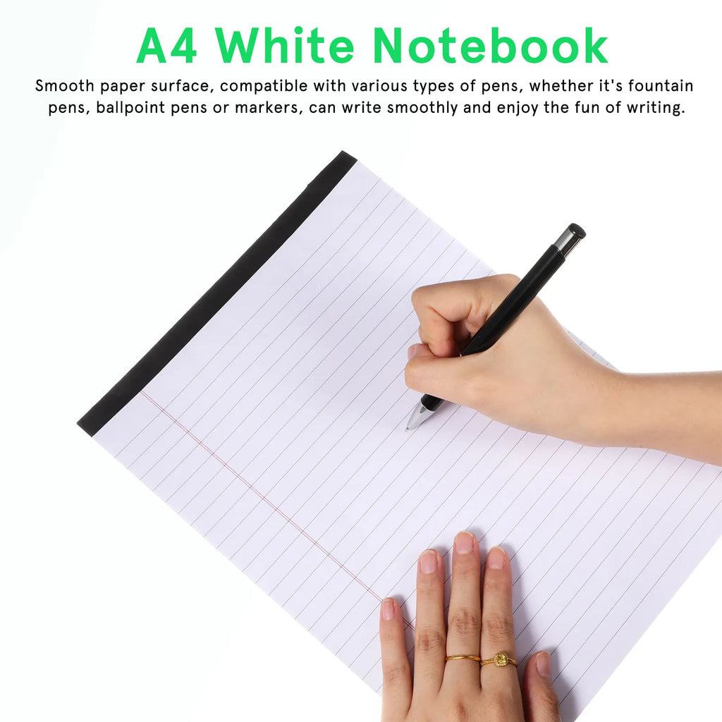 3Pcs A4 Lined Notepad 11.2x8.2 Inch College Ruled Paper Pad 30 Sheets Per Pad Smooth Writing No Bleed Ideal for Work Study