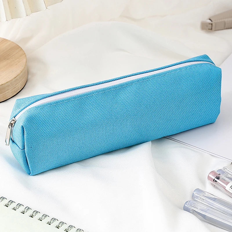 Simple Solid Color Pencil Case – School Supplies Pencil Pouch