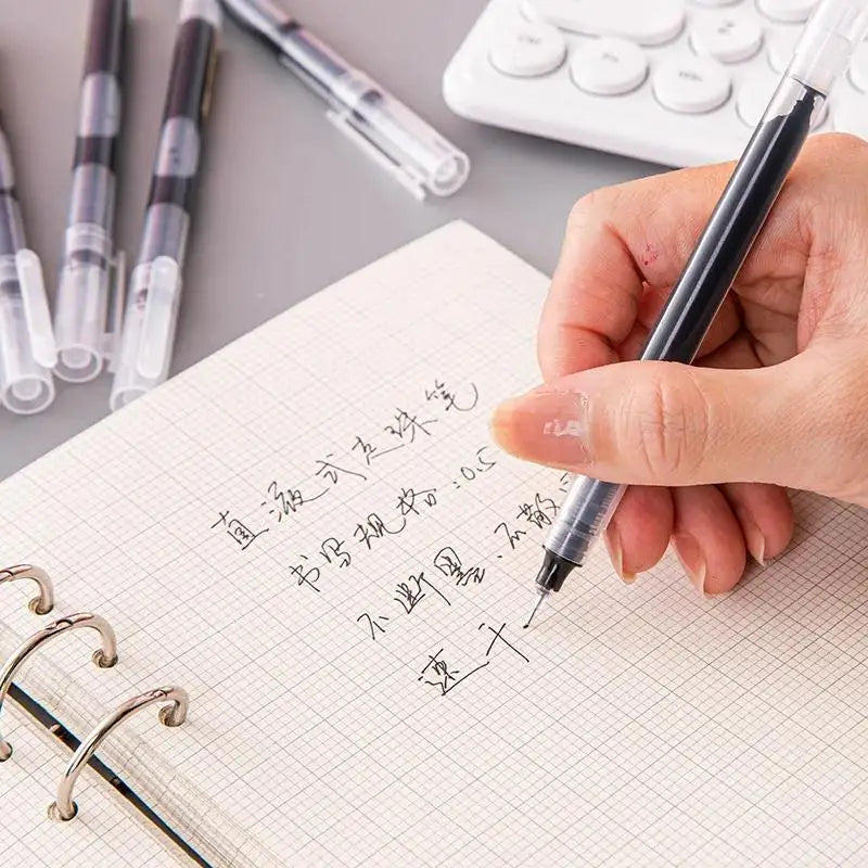 10pcs High Quality 0.5mm Needle Type Gel Ink Pens Straight Liquid Ballpoint Pen Color Stationery School Office Writing Supplies