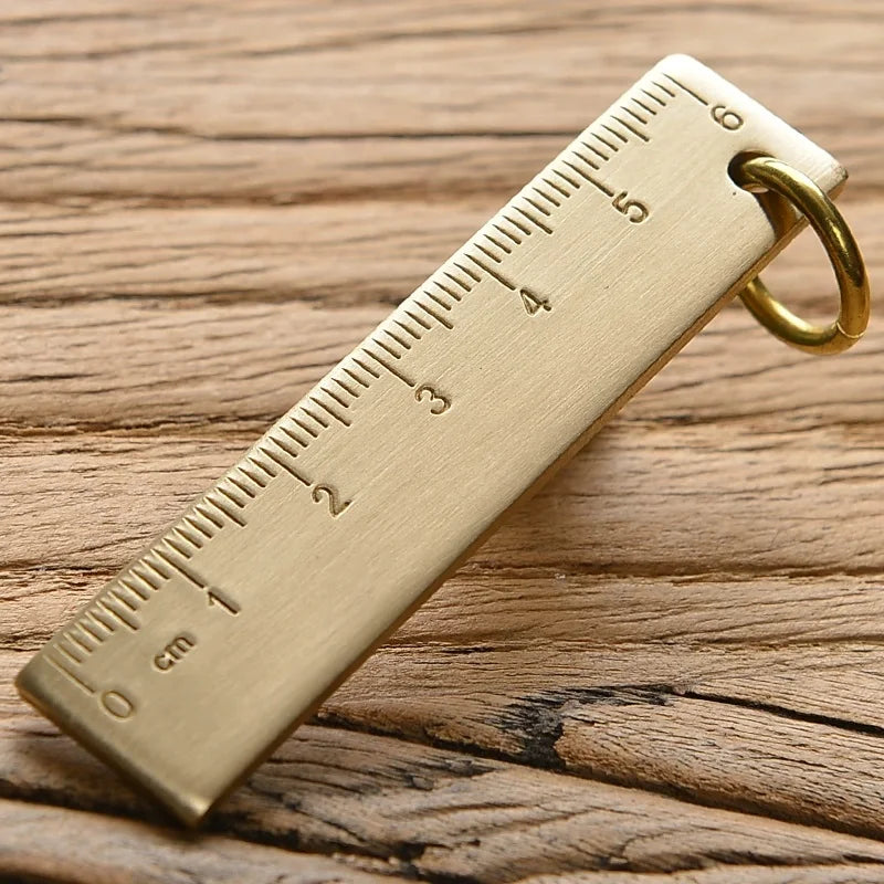 Vintage Brass Straight Ruler Creative Metal Triangle Ruler Protractor Stationery Measuring Tool School Supplies Multiple Lengths