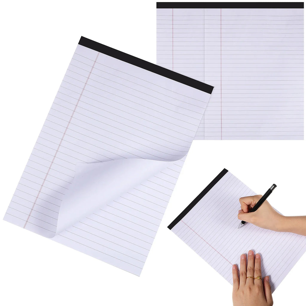 3Pcs A4 Lined Notepad 11.2x8.2 Inch College Ruled Paper Pad 30 Sheets Per Pad Smooth Writing No Bleed Ideal for Work Study