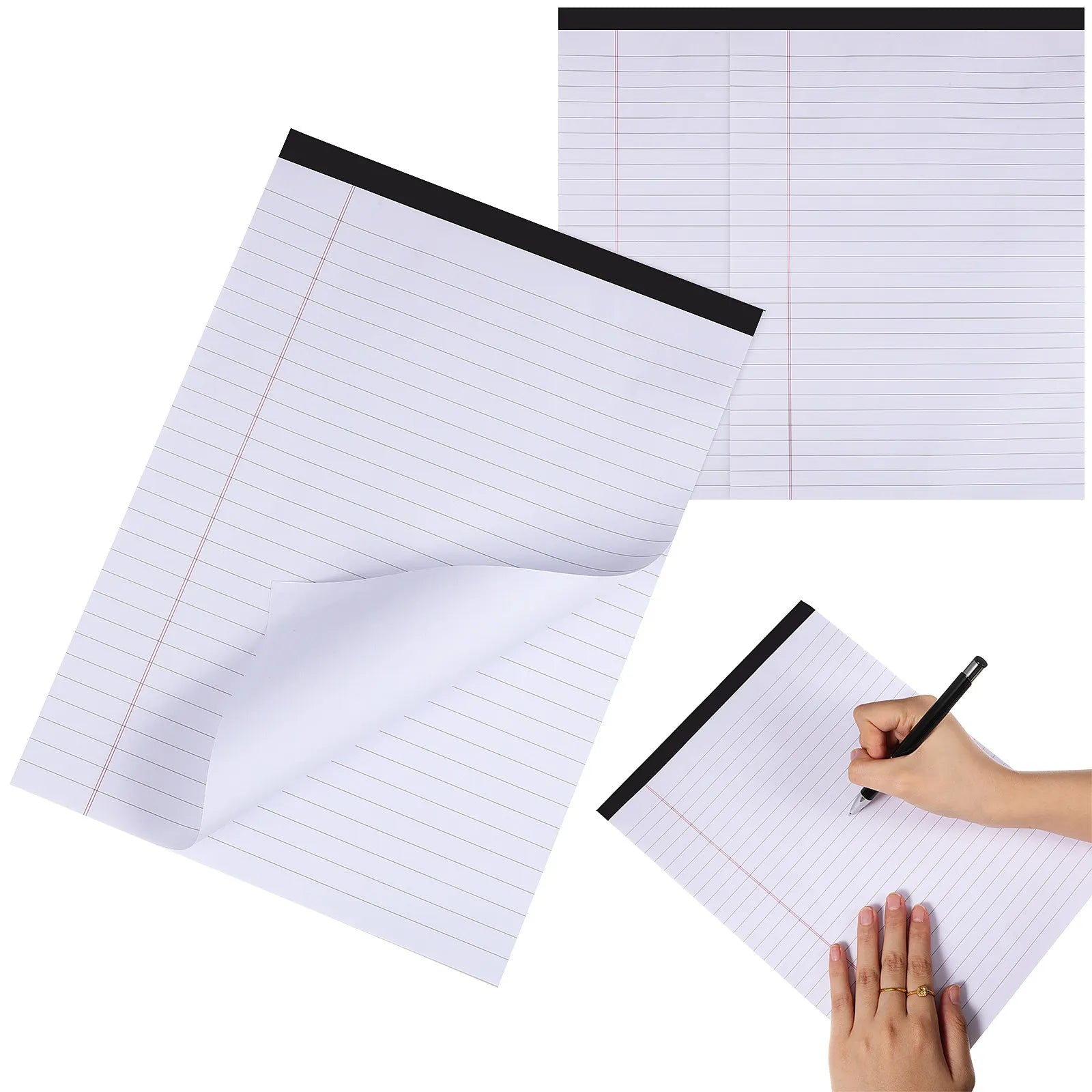 3Pcs A4 Lined Notepad 11.2x8.2 Inch College Ruled Paper Pad 30 Sheets Per Pad Smooth Writing No Bleed Ideal for Work Study
